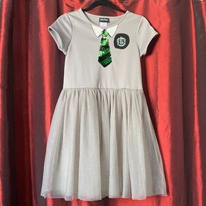 Slytherin Tutu Dress with sequin tie